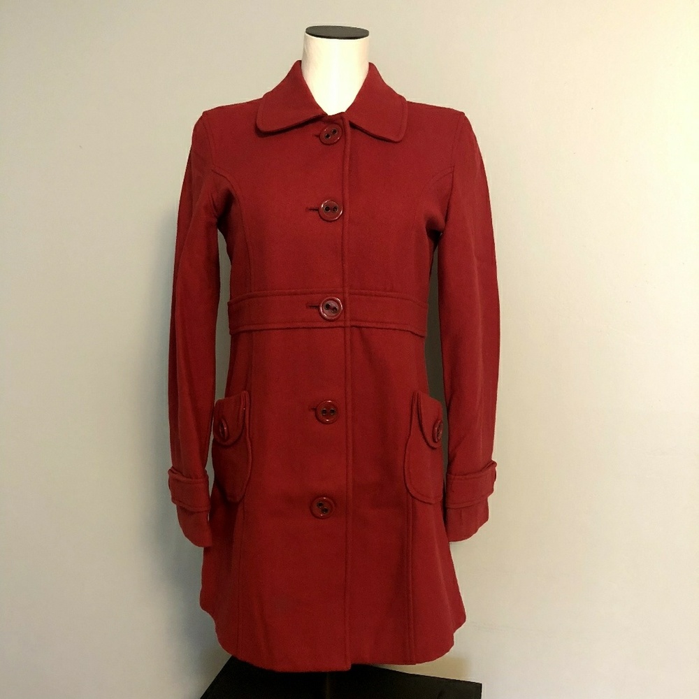 Tulle BP Nordstrom Red Peacoat Jacket w/ Pockets